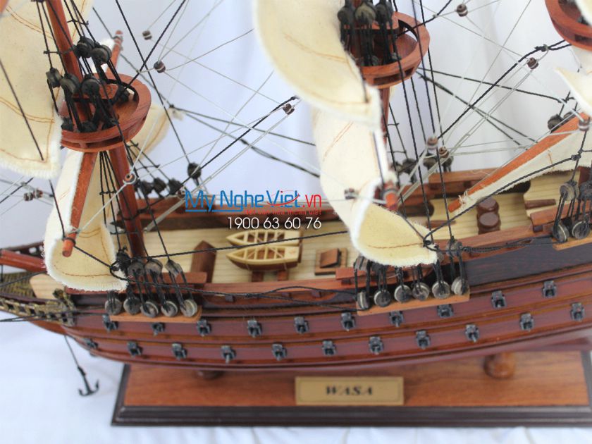 Mô hình tàu thuyền chiến cổ Wasa (thân 48cm) MNV-TB09