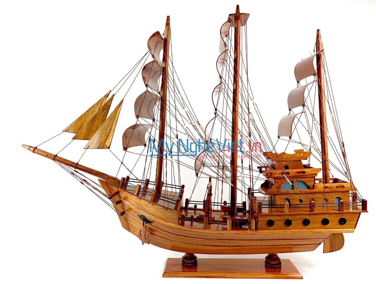 Mô Hình Tàu Thuyền Thái Lan gỗ tràm (Thân 80cm) MNV-TB15/80