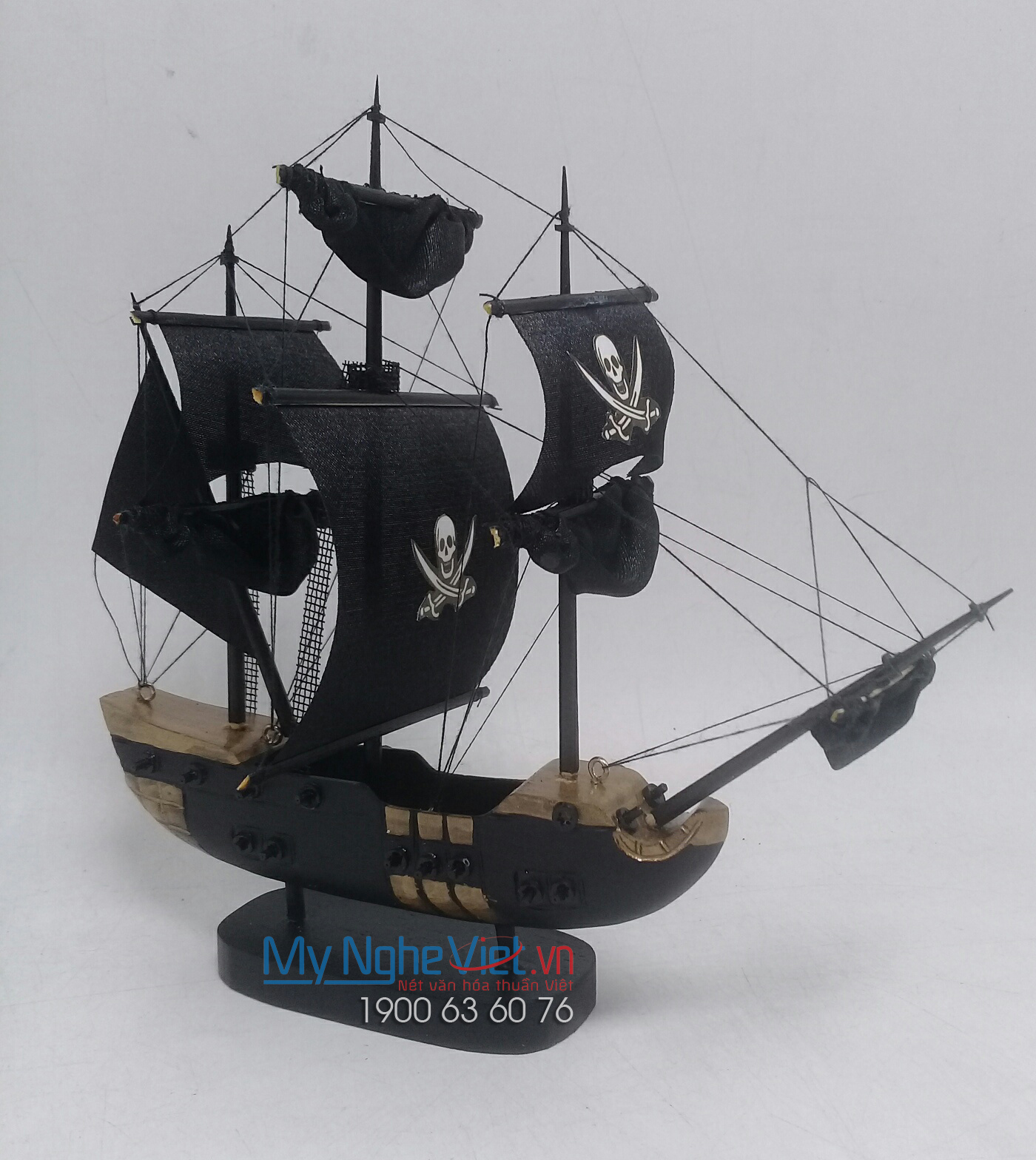 Thuyền mô hình cướp biển nhỏ 16x16 MHCTB17