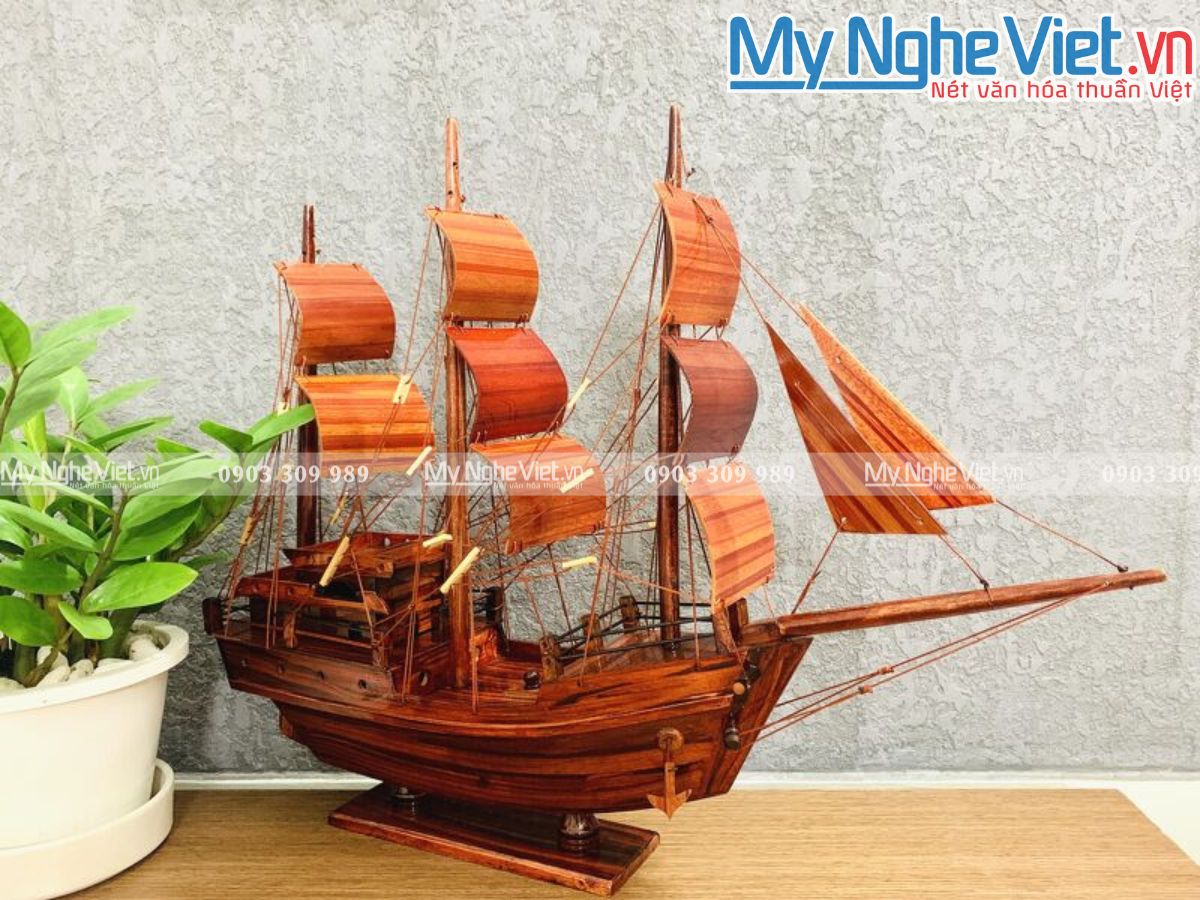 Mô Hình Tàu Thuyền Thái Lan gỗ tràm (Thân 40cm) MNV-TB15/40