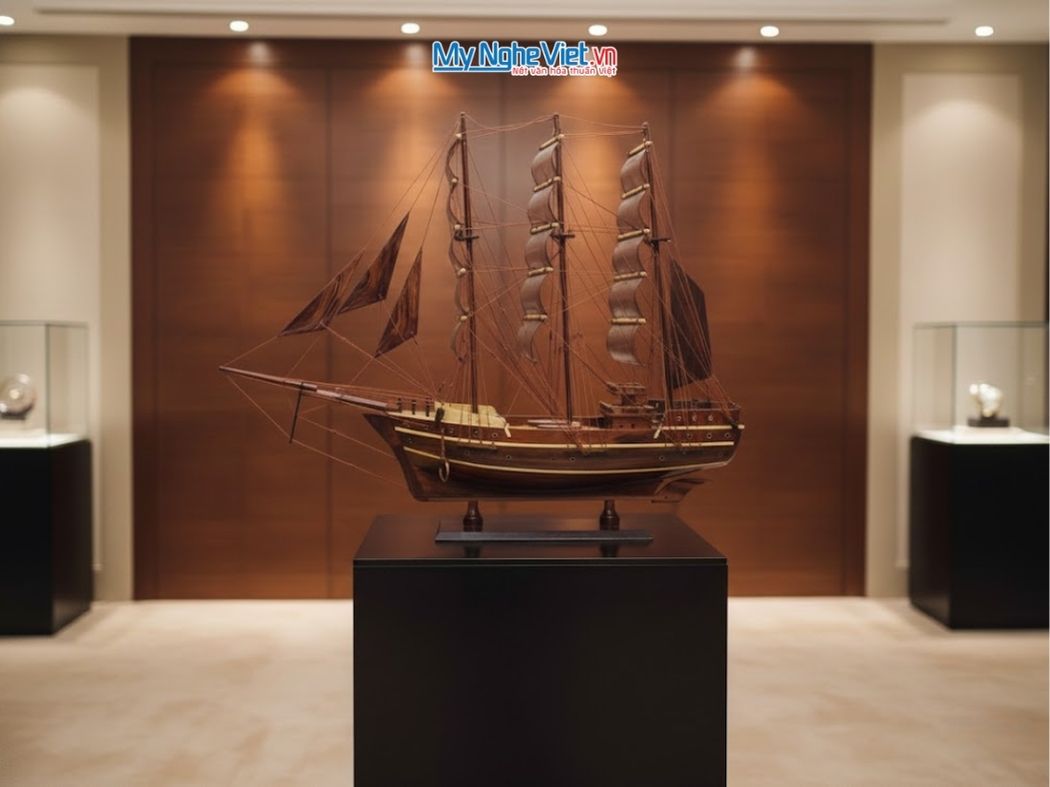  Mô Hình Thuyền Kaiwoo Maru 60(cm) gỗ Cẩm Lai MNV-HVTB06