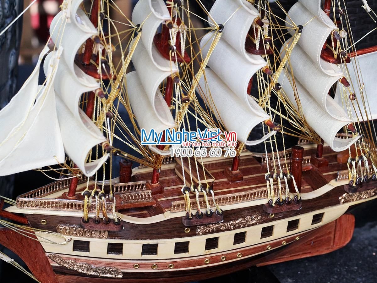 Mô hình tàu thuyền France 2 gỗ đỏ (thân 40cm) MNV-TB026