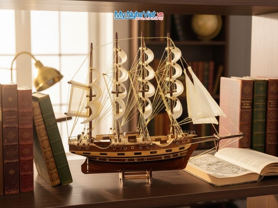 Mô hình thuyền buồm phong thủy France II 40cm MNV-TB026/1 - Mô hình thuyền trang trí