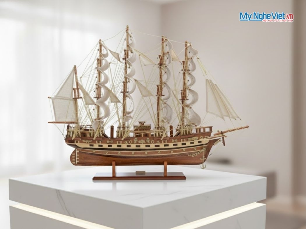 Mô Hình Tàu Chở Hàng France II Gỗ Đỏ (Thân 60cm) MNV-TB03-60cm – Thuyền thuận buồm xuôi gió