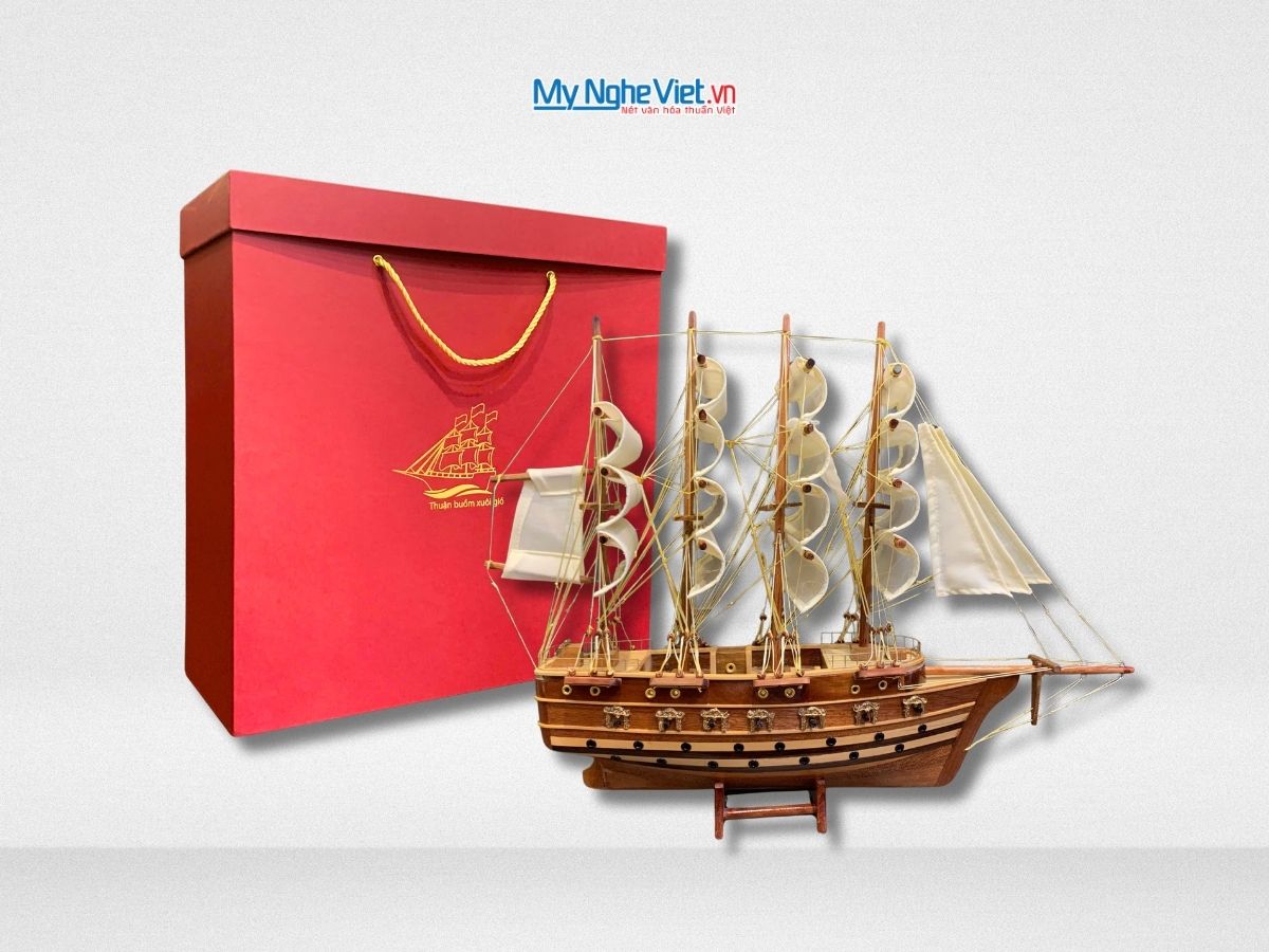 Combo Mô Hình Tàu Thuyền Chiến Cổ Jylland Và Hộp Ép Kim Cao Cấp CBMNV-TB27-1