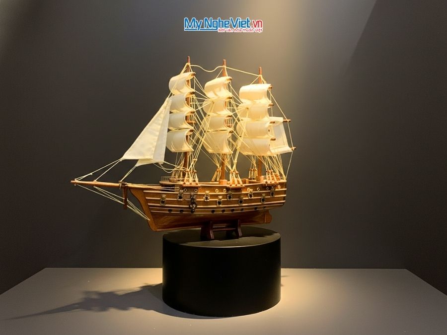Mô Hình Tàu Thuyền Chiến Cổ Jylland THƯỜNG (Thân 40cm) MNV-TB27-1 - Mô hình thuyền buồm phong thủy