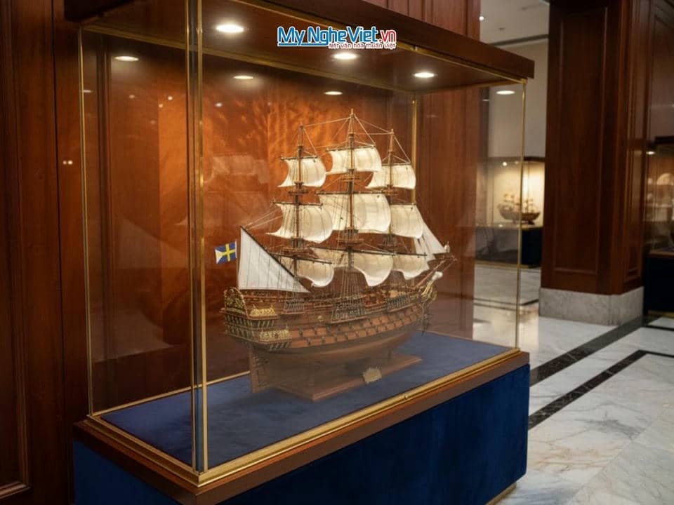 Mô hình thuyền chiến cổ Wasa (thân 80cm) MNV-TB30/11.1 - Mô hình thuyền buồm phong thủy