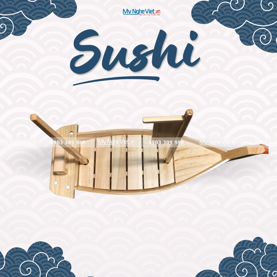 Khay Thuyền Gỗ  Sushi 40cm SU-40