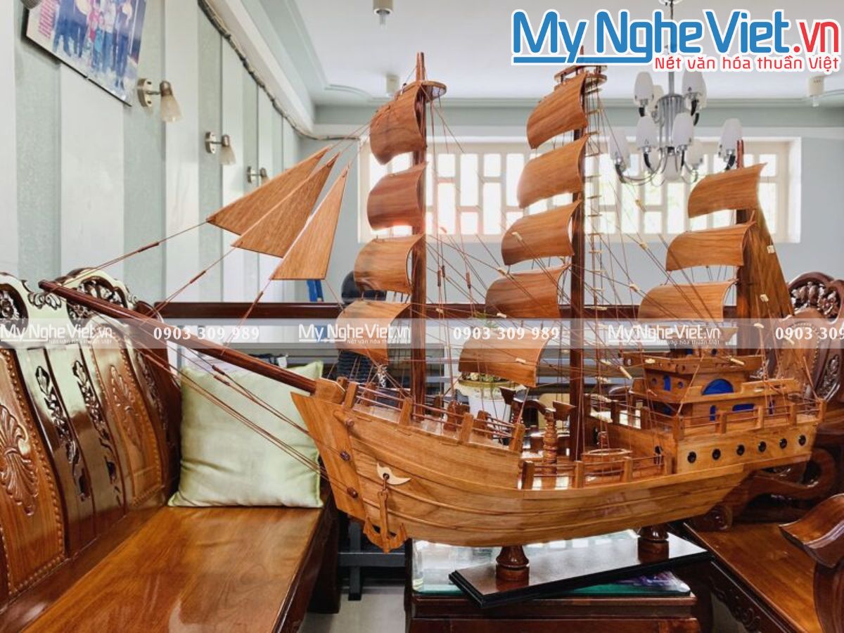 Mô Hình Tàu Thuyền Thái Lan gỗ hương (Thân 60cm) MNV-TB15/60H	