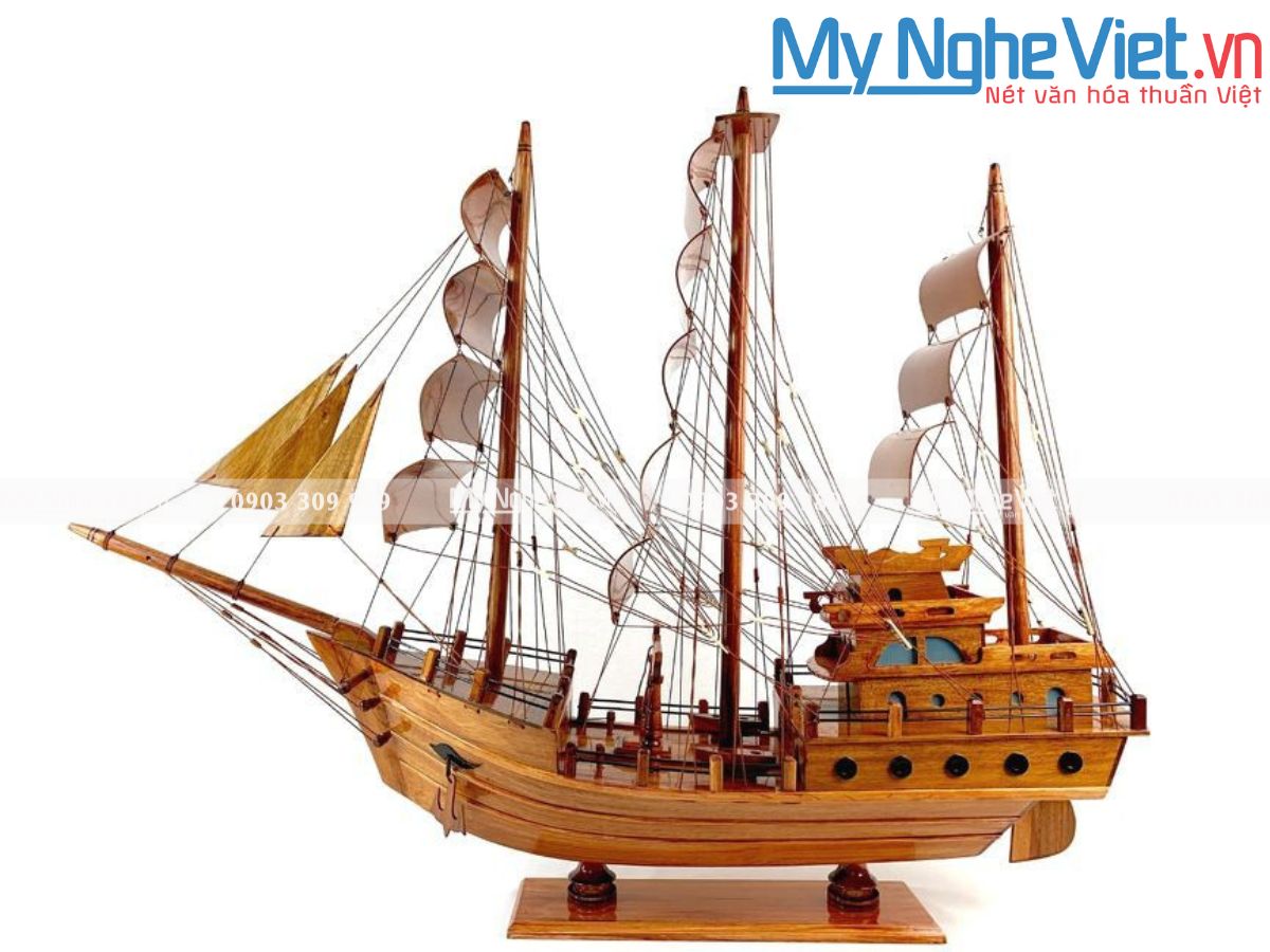Mô Hình Tàu Thuyền Thái Lan gỗ hương (Thân 60cm) MNV-TB15/60H	