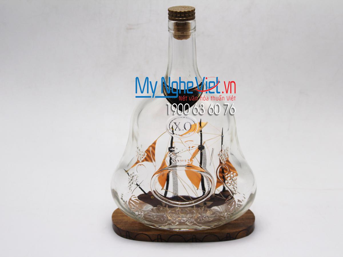 Mô Hình Thuyền trong chai Hennessy 1L màu cam MNV-MHC03 (đủ mẫu)