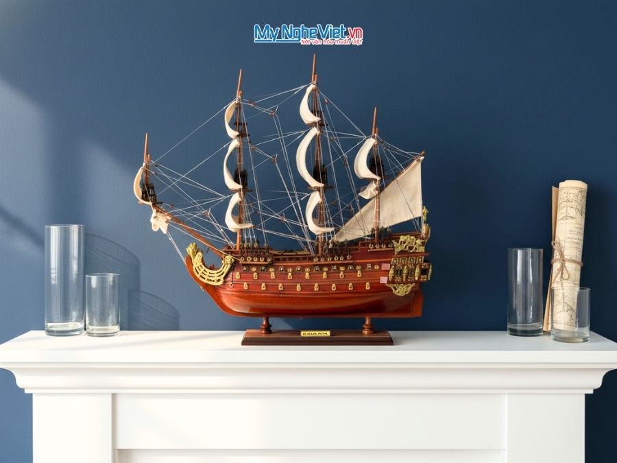 Mô hình thuyền chiến cổ Le Soleil Royal (thân 40cm) MNV-TB07