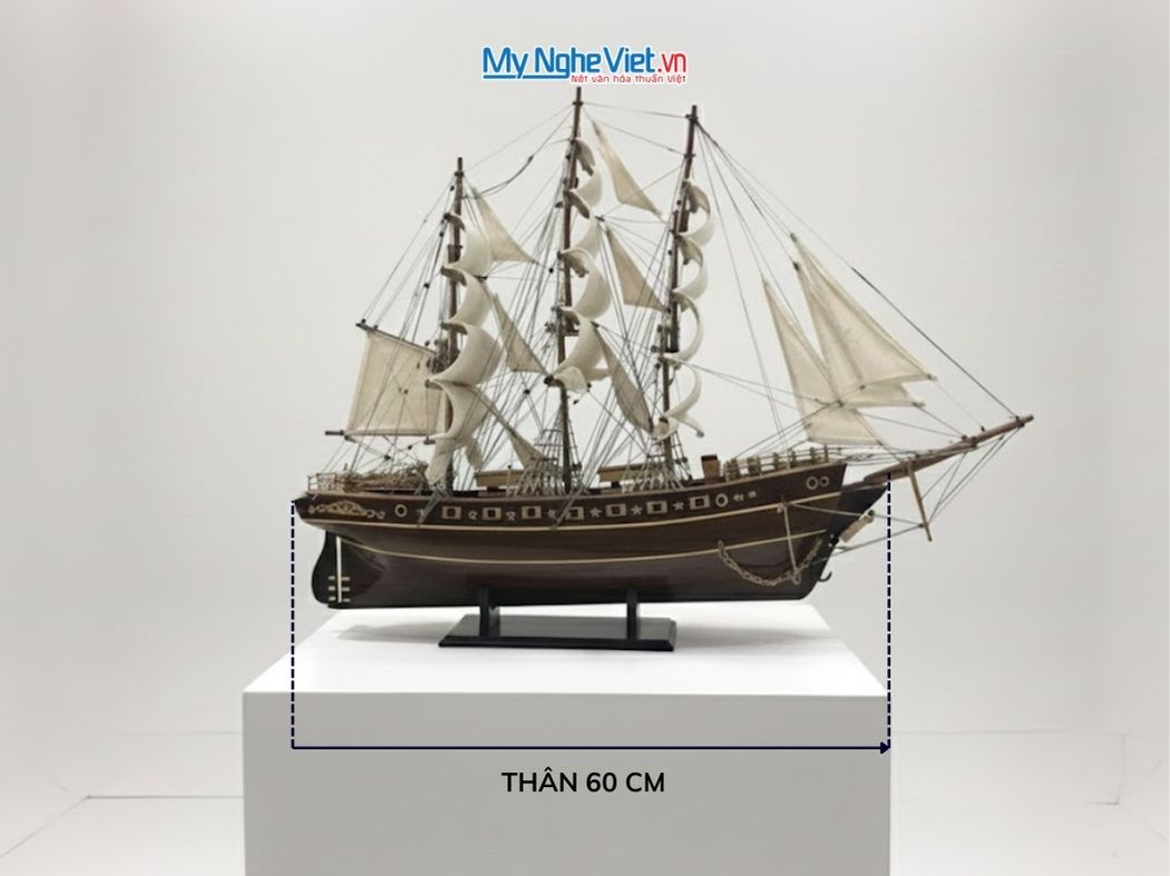 Mô hình thuyền chiến Cutty Sark (thân 60cm) MNV-TB04 - Mô hình tàu thuyền trang trí