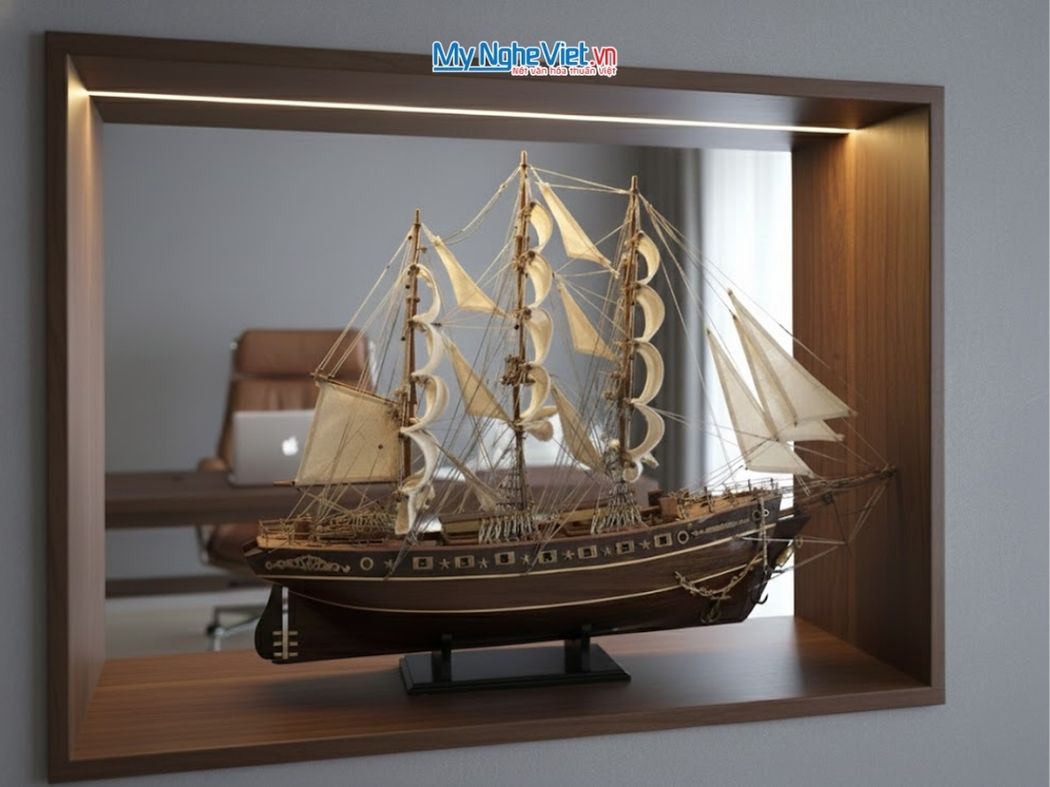 Mô hình thuyền chiến Cutty Sark (thân 60cm) MNV-TB04 - Mô hình tàu thuyền trang trí