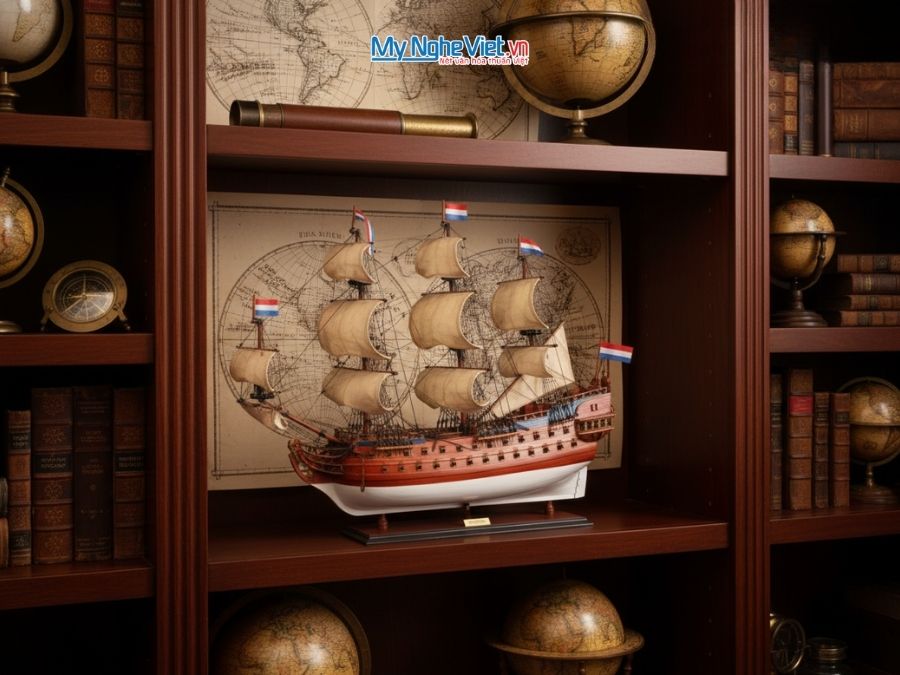 Mô hình tàu thuyền chiến cổ FRIESLAND (Thân 80cm) (Màu Sơn) - MNV-TSFL80P