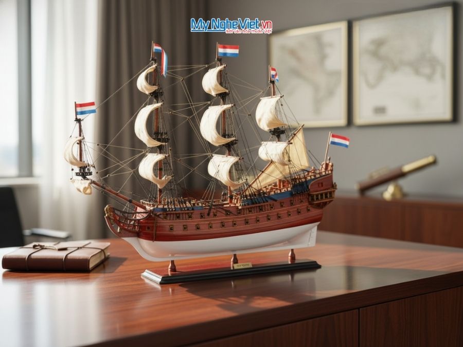 Mô hình tàu thuyền chiến cổ FRIESLAND (Thân 80cm) (Màu Sơn) - MNV-TSFL80P