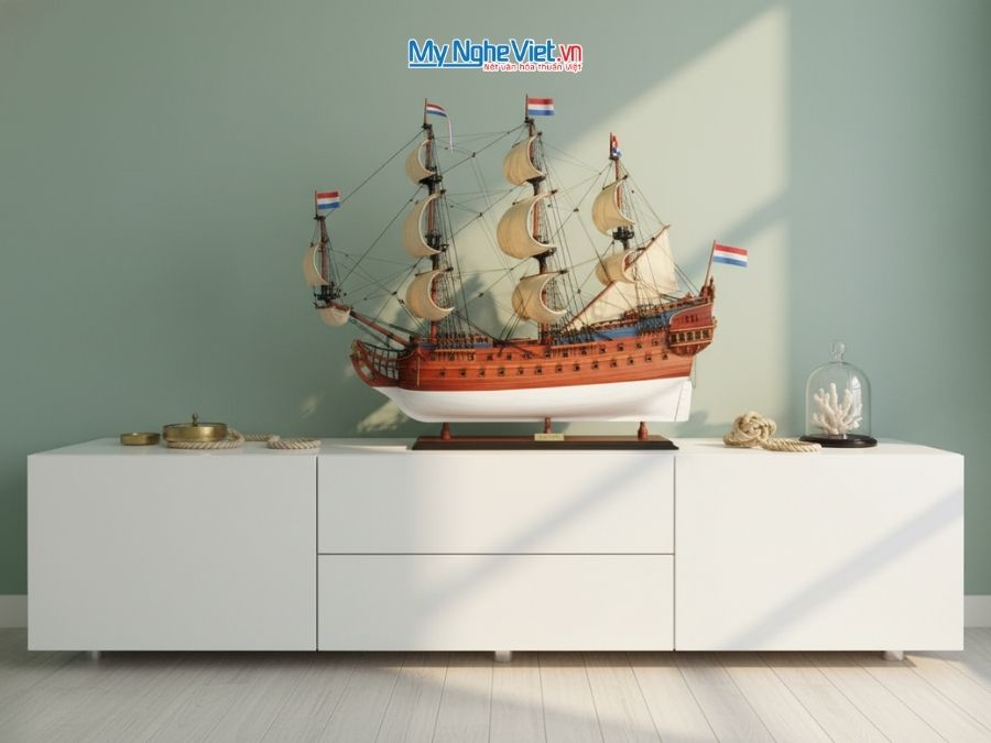 Mô hình tàu thuyền chiến cổ FRIESLAND (Thân 80cm) (Màu Sơn) - MNV-TSFL80P