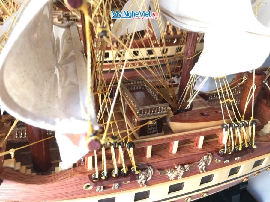 Mô Hình Tàu Thuyền FRANCE II Gỗ Còng (Thân 60cm)-MNV-TB03 - Mô hình thuyền buồm phong thủy