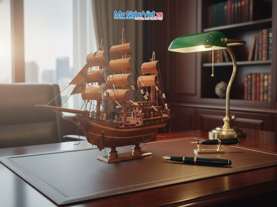 Mô Hình Tàu Thuyền Thái Lan gỗ cẩm lai (Thân 40cm) MNV-TB15/40 - Mô hình tàu thuyền trang trí