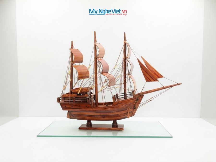 Mô Hình Tàu Thuyền Thái Lan gỗ tràm (Thân 40cm) MNV-TB15/40 - Mô hình thuyền buồm phong thủy