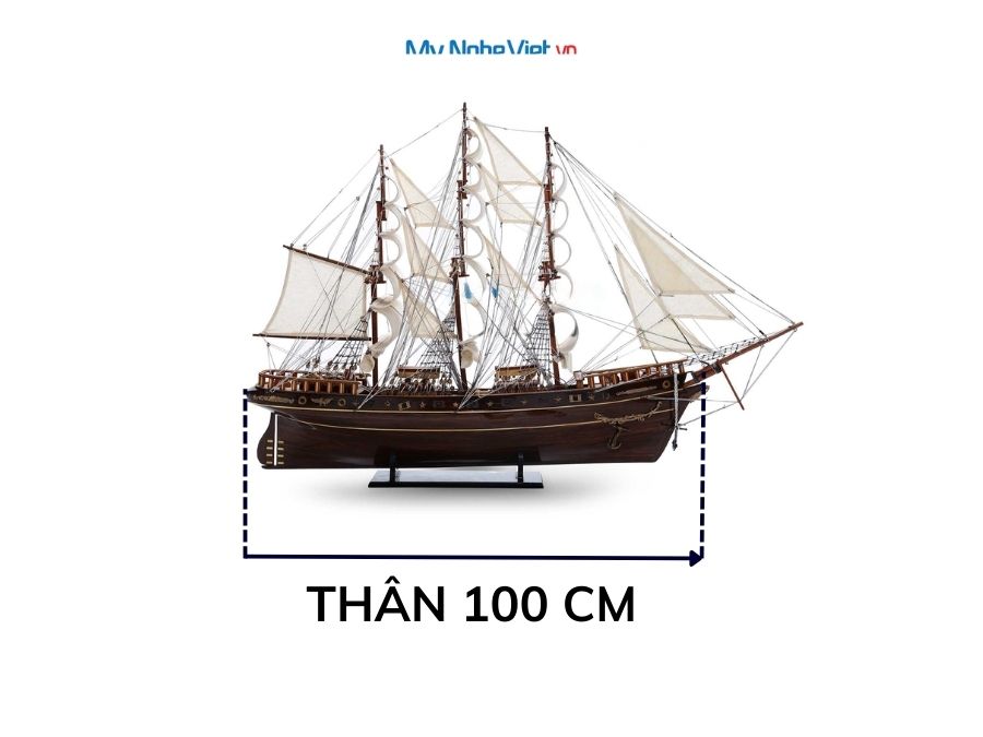 Mô hình thuyền buồm Cutty Sark (Thân 1m) MNV-TB05