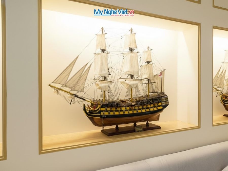 Mô hình thuyền gỗ cổ Agamemno 80cm MNV-TB36