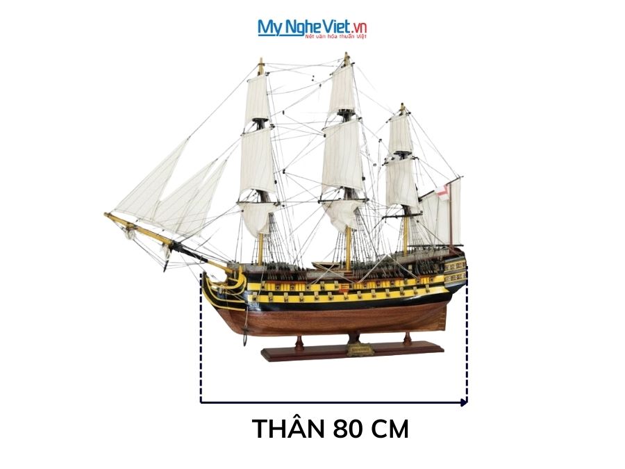 Mô hình thuyền gỗ cổ Agamemno 80cm MNV-TB36