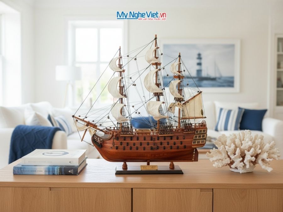 Mô Hình Thuyền Chiến Cổ HMS Victory (Thân 40)-MNV-TB31/40 - Mô hình tàu thuyền trang trí