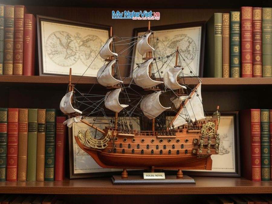 Mô hình thuyền chiến cổ Le Soleil Royal (thân 40cm) MNV-TB07