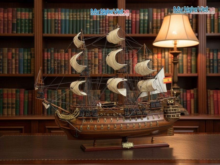 Mô hình thuyền chiến cổ San Felipe (Thân 80cm) MNV-TB14-80 - Mô hình thuyền buồm phong thủy