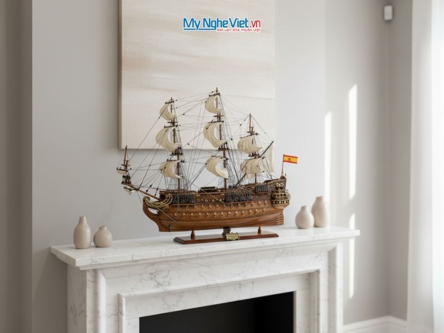 Mô hình thuyền chiến cổ San Felipe (Thân 80cm) MNV-TB14-80 - Mô hình thuyền buồm phong thủy