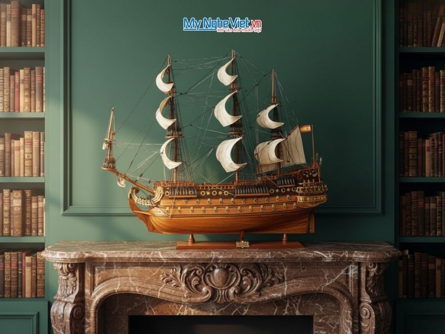 Mô hình thuyền chiến cổ San Felipe 1m2 MNV-TB14-120 - Mô hình thuyền buồm phong thủy