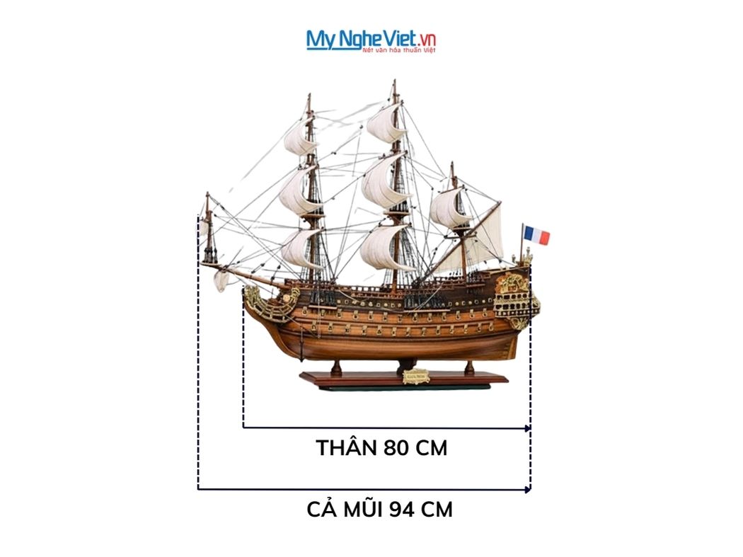Mô hình thuyền chiến cổ Sovereign of The Seas (Thân 80 cm) MNV-TB14