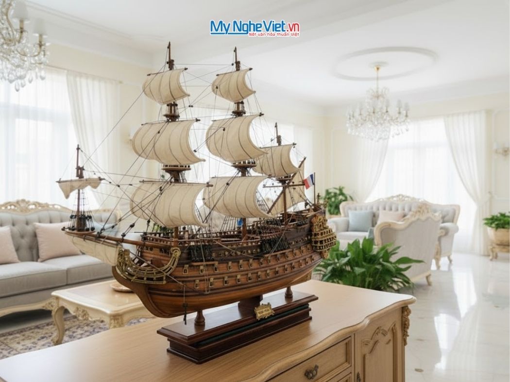 Mô hình thuyền chiến cổ Sovereign of The Seas (Thân 80 cm) MNV-TB14