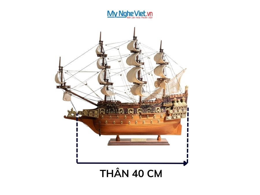 Mô hình thuyền chiến cổ Sovereign of The Seas (thân 40cm) MNV-TB08
