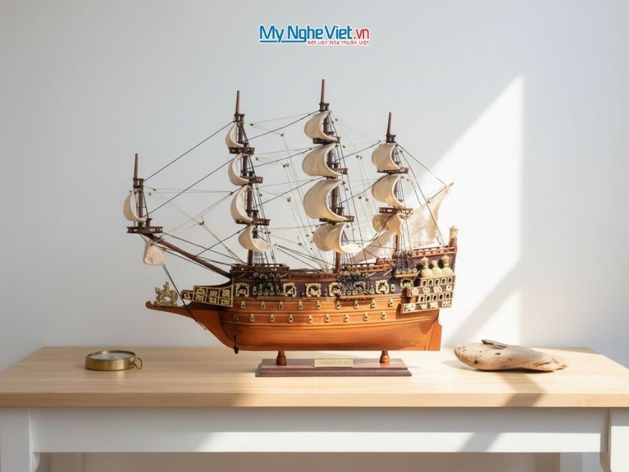 Mô hình thuyền chiến cổ Sovereign of The Seas (thân 40cm) MNV-TB08