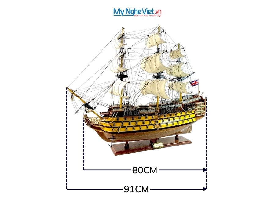 Mô Hình Tàu Thuyền Chiến Cổ HMS Victory (Thân 80cm) MNV-TB32