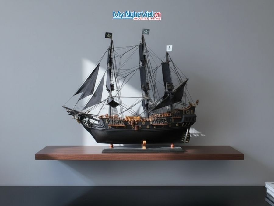 Mô hình tàu cướp biển Ngọc Trai Đen Black Pearl (Thân 80cm) MNV-TB17