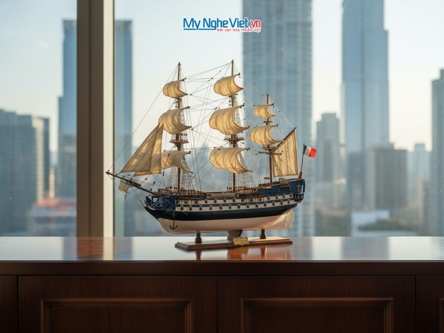 Mô Hình Thuyền Gỗ Chiến Cổ Le Protecteur Gỗ Căm Xe MNV- TB37 - Thuyền Gỗ Mỹ Nghệ