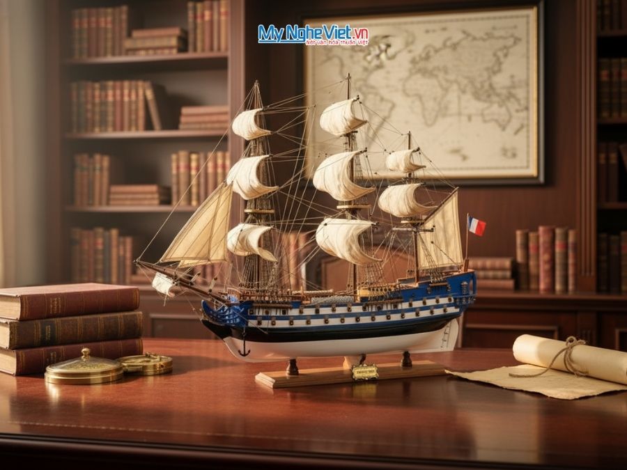 Mô Hình Thuyền Gỗ Chiến Cổ Le Protecteur Gỗ Căm Xe MNV- TB37 - Thuyền Gỗ Mỹ Nghệ