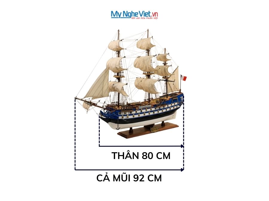 Mô Hình Thuyền Gỗ Chiến Cổ Le Protecteur Gỗ Căm Xe MNV- TB37 - Thuyền Gỗ Mỹ Nghệ