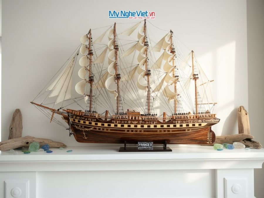 mô hình thuyền gỗ trang trí 2026