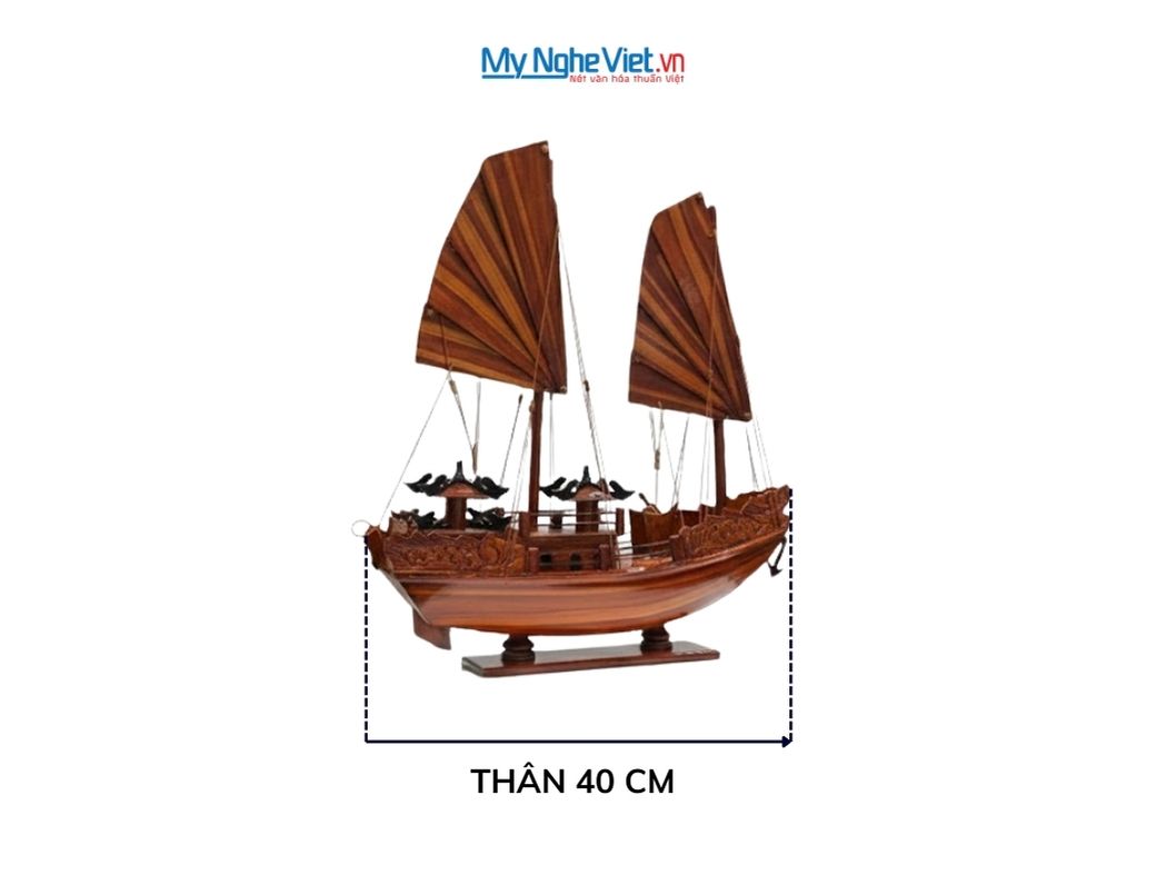 Combo Mô Hình Thuyền Rồng Gỗ Cẩm Lai Và Hộp Ép Kim Cao Cấp CBMNV-TB16 - Mô hình thuyền trang trí