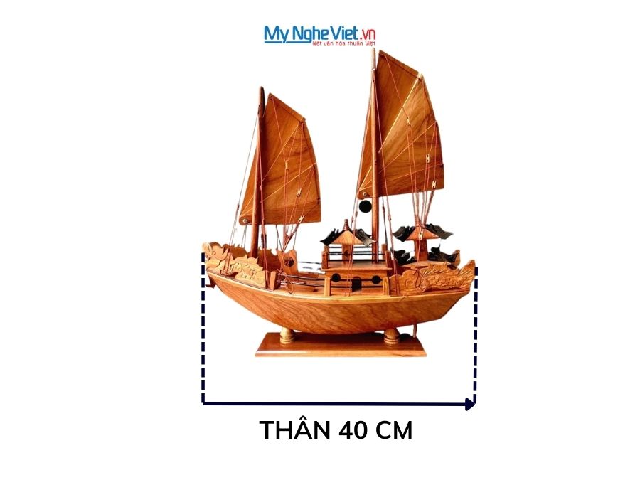 Thuyền Rồng Vịnh Hạ Long gỗ hương 40cm MNV-TB16/GH