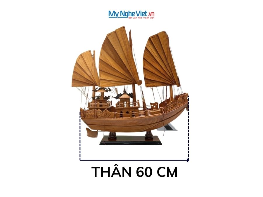 Thuyền Rồng Vịnh Hạ Long gỗ hương 60cm MNV-TB16/60GH - Mô hình thuyền trang trí