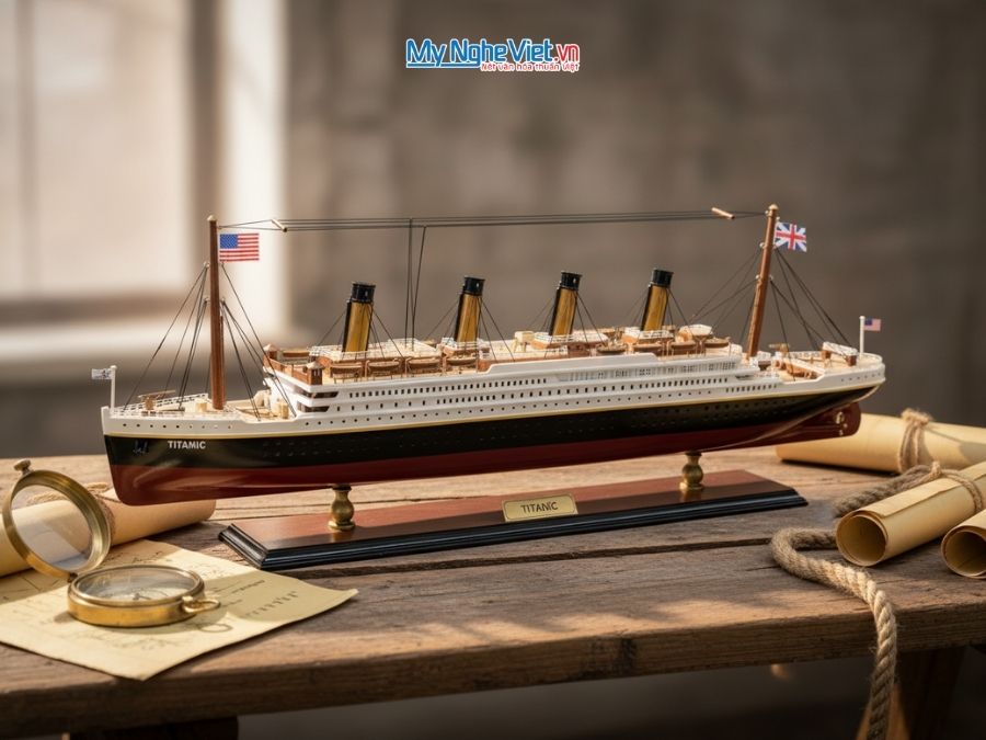 Thuyền Titanic Cao Cấp (Thân 60cm) MNV-TTN05 - Mô hình thuyền trang trí