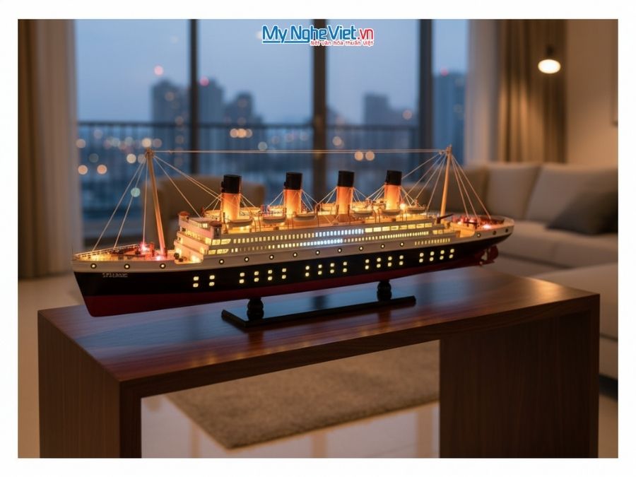 Mô hình thuyền Titanic đèn (thân 1m) MNV-TB11D-100