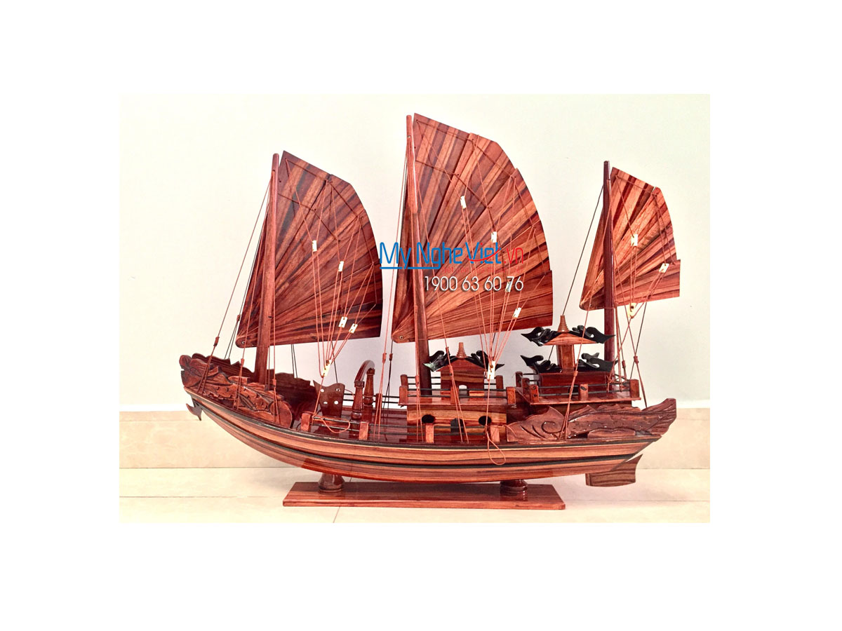 Mô hình thuyền gỗ Việt Nam -Thuyền Rồng (thân 80cm) MNV-TB16/80