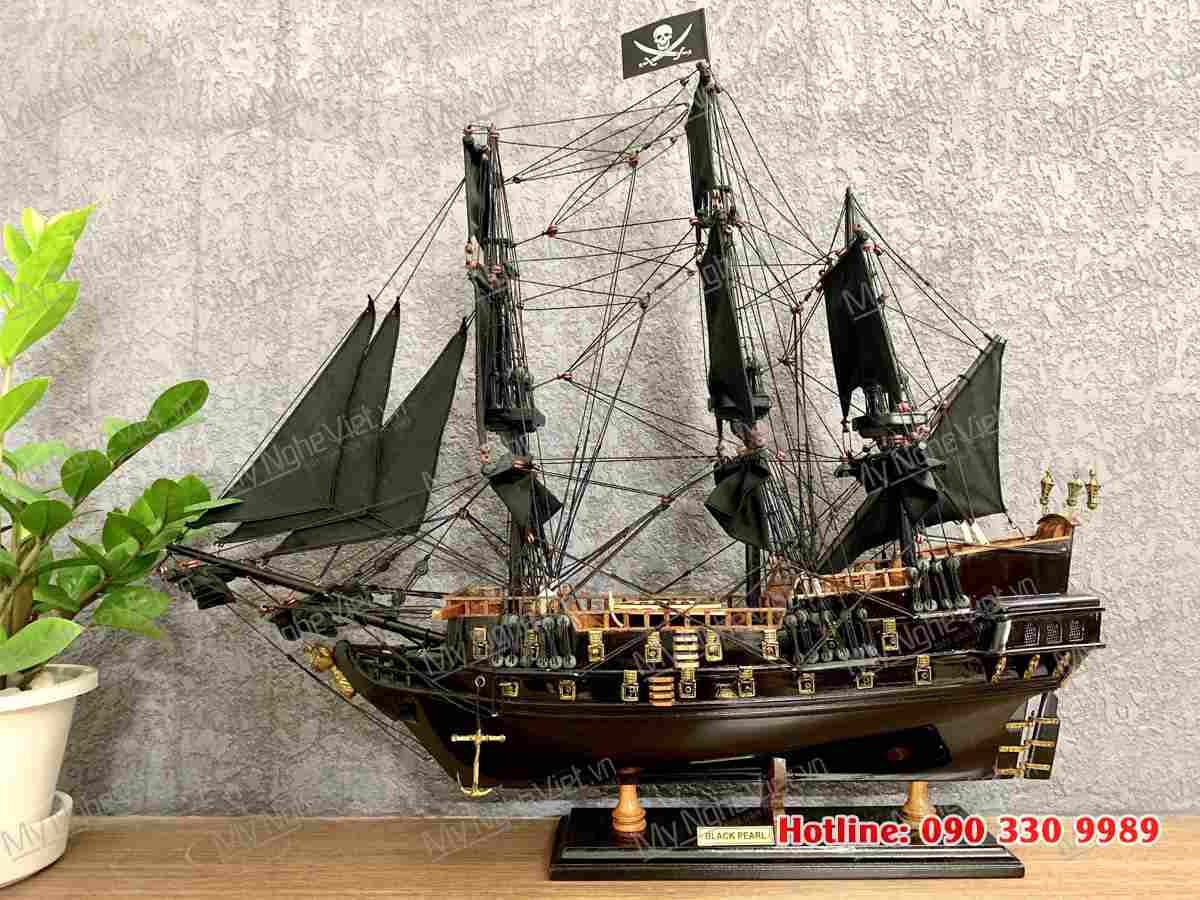 Mô hình thuyền cướp biển Ngọc Trai Đen - Black Pearl (Thân 50cm) MNV-TB17/H50