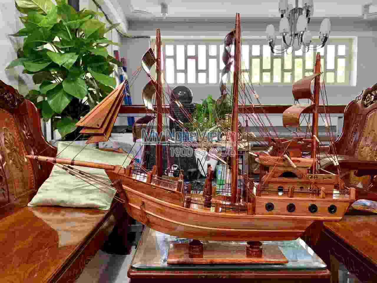 Mô Hình Tàu Thuyền Thái Lan gỗ hương thân 60cm